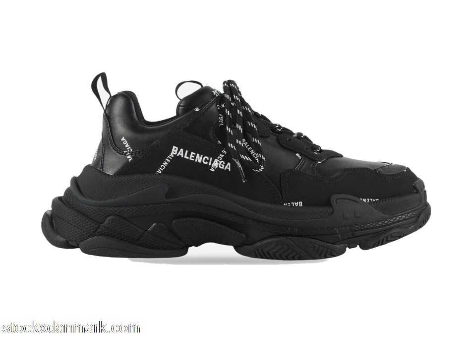 Balenciaga All Over Logo Triple S Black (W)524039W2FA11090