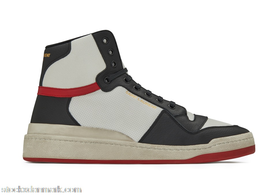 Saint Laurent SL-24 Mid Distressed Optic White Black Red6106181JZC09670