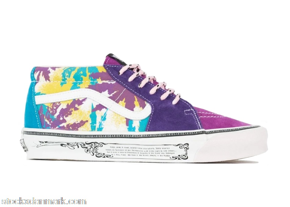 Vans Vault UA OG Sk8-Mid LX Aries Weed Leaf Purple YellowVN0A4BVC9X21/VN0A4BVC9X2